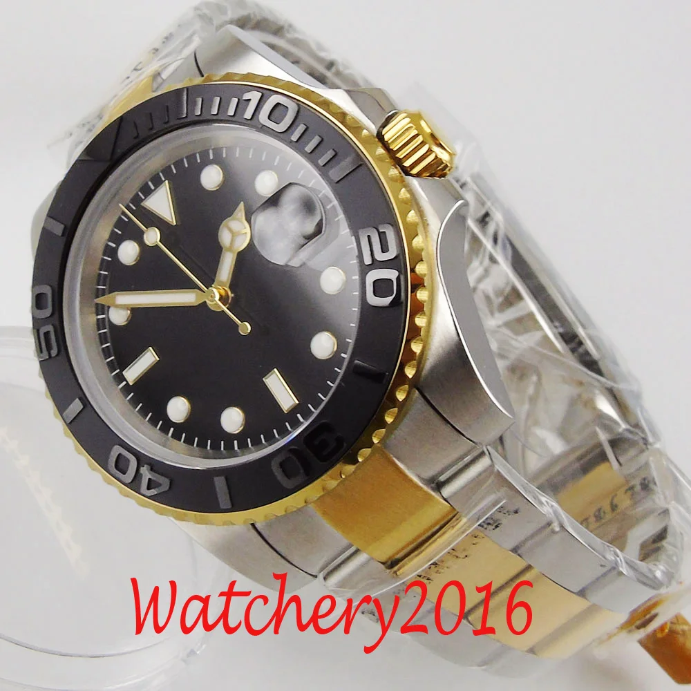 BLIGER Yellow Gold Plated Self Winding Men Watch NH35 Movement Sterile Bracelet Black Dial Sapphire Crystal
BLIGER Yellow Gold Plated Self Winding Men Watch NH35 Movement Sterile Bracelet Black Dial Sapphire Crystal