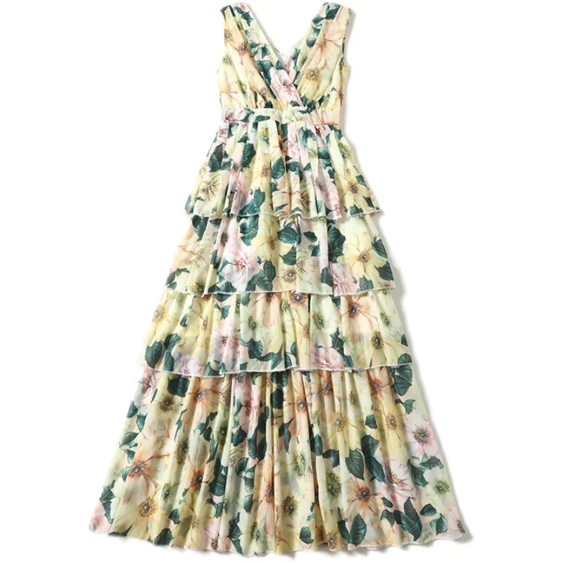 Beach Style Women Chiffon Dresses New 2021 Summer Sleeveless V-NecK Print Casual Long Dress Plus SIze Vintage Vestidos
Beach Style Women Chiffon Dresses New 2021 Summer Sleeveless V-NecK Print Casual Long Dress Plus SIze Vintage Vestidos