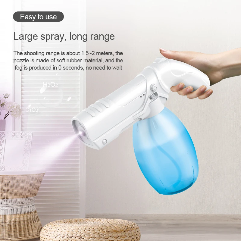 800ml Spray Disinfection Gun Portable Handheld Nano Steam Gun Large Capacity Rechargeable Atomization Disinfection Gun Wireless
800ml Spray Disinfection Gun Portable Handheld Nano Steam Gun Large Capacity Rechargeable Atomization Disinfection Gun Wireless