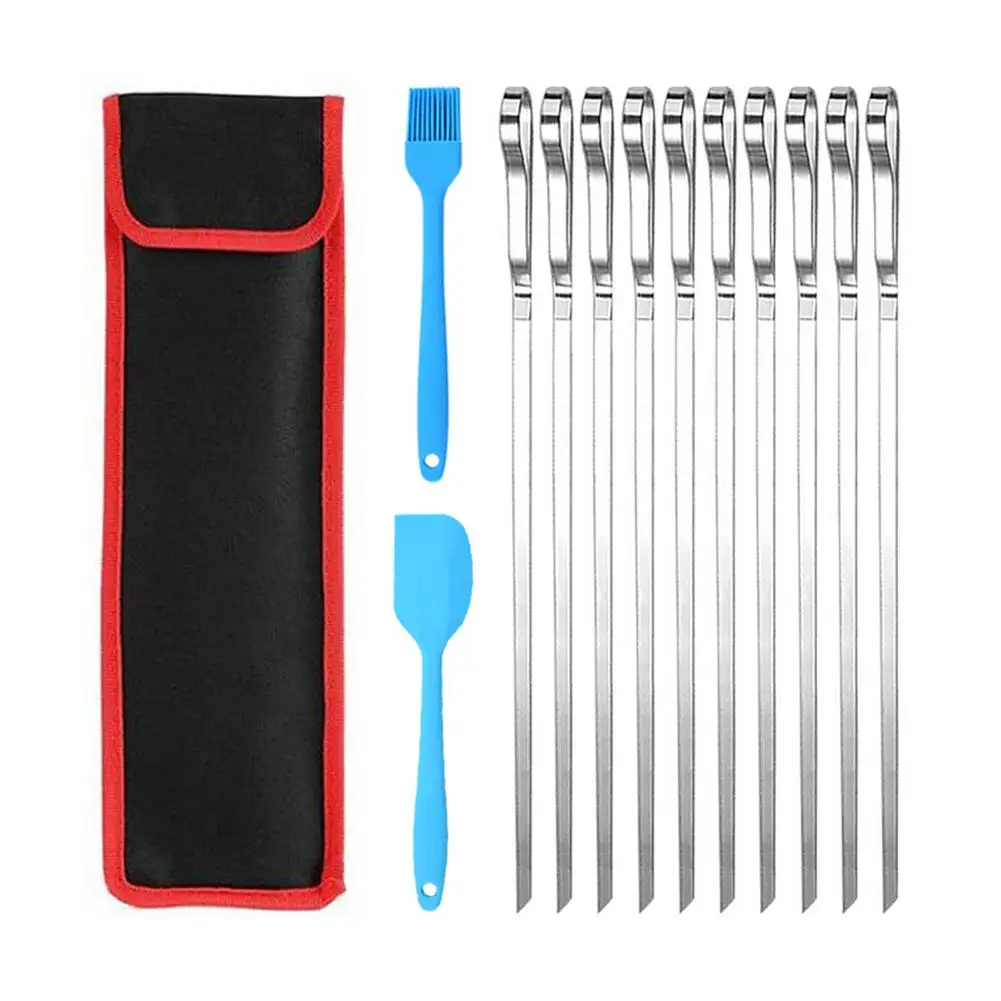 10PCS Kabob Skewer Flat Metal Stainless Steel BBQ Barbecue Sticks Barbecue Tools Gadgets For Kitchen Camping Accessories
10PCS Kabob Skewer Flat Metal Stainless Steel BBQ Barbecue Sticks Barbecue Tools Gadgets For Kitchen Camping Accessories