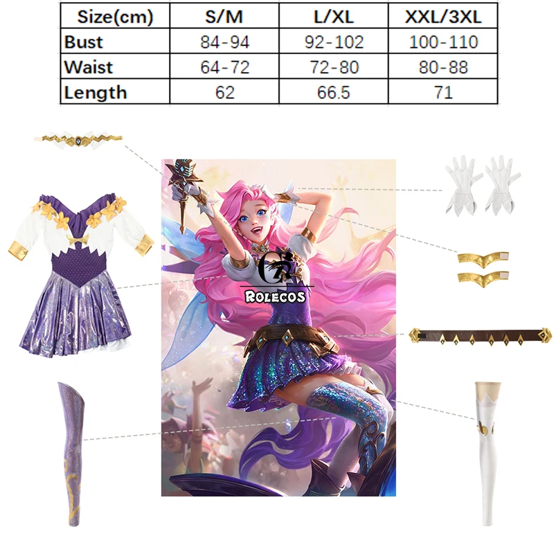 ROLECOS LOL Seraphine Cosplay Costume The Starry-Eyed Songstress Sreaphine Cosplay Costume Outfit Dress Women Costume
ROLECOS LOL Seraphine Cosplay Costume The Starry-Eyed Songstress Sreaphine Cosplay Costume Outfit Dress Women Costume