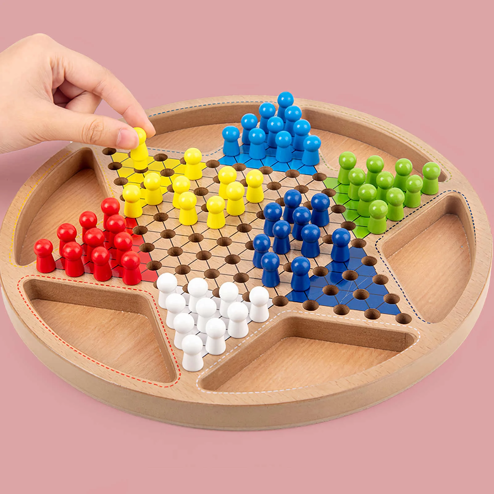 Chinese Checker Game Set Wooden Chess Board Game Kids Classic Halma Party Checkers Set Strategy Family Game Pieces Backgammon
Chinese Checker Game Set Wooden Chess Board Game Kids Classic Halma Party Checkers Set Strategy Family Game Pieces Backgammon