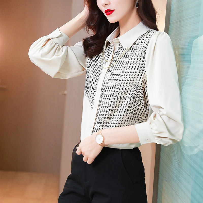 Chiffon Print Women's Blouse Loose Girl's Shirt Summer Fashion Long Sleeve Top Plus Size Casual Polo Lady Blusas Houthion
Chiffon Print Women's Blouse Loose Girl's Shirt Summer Fashion Long Sleeve Top Plus Size Casual Polo Lady Blusas Houthion