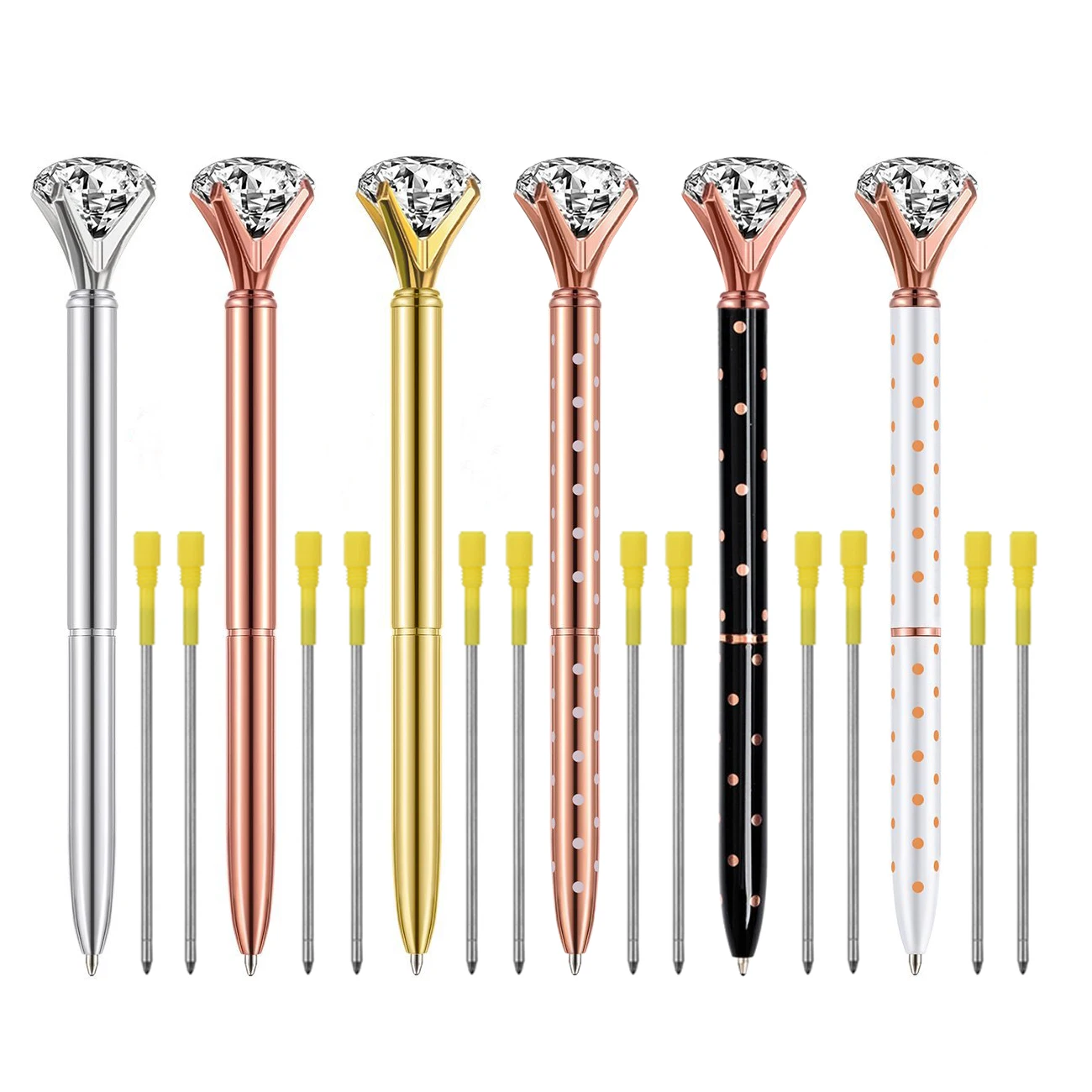 22 Color Big Diamond Crystal Pen Gem Ballpoint pens ring wedding Metal BallPen Kawaii Magical Pen Fashion School Office Supplies
22 Color Big Diamond Crystal Pen Gem Ballpoint pens ring wedding Metal BallPen Kawaii Magical Pen Fashion School Office Supplies