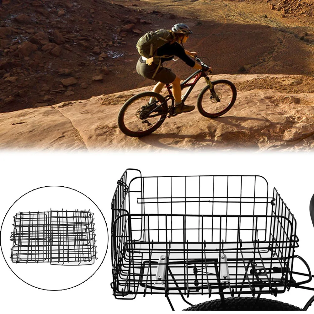 Bicycle Stainless Steel Rear Back Basket Bike Folding Basket Large Capacity Rear Food Pet Basket Student Bag Rear Shelf Basket
Bicycle Stainless Steel Rear Back Basket Bike Folding Basket Large Capacity Rear Food Pet Basket Student Bag Rear Shelf Basket