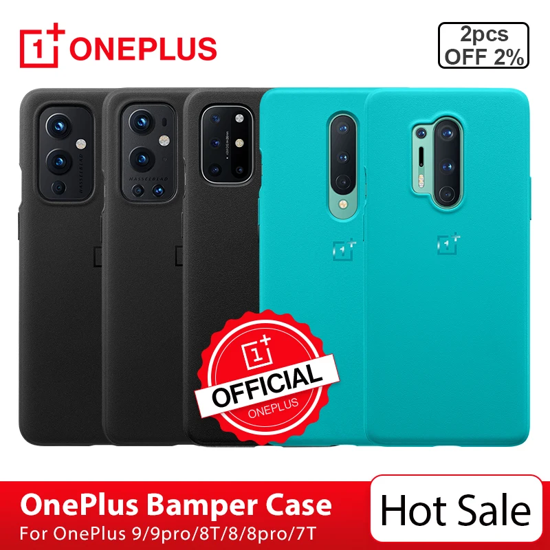 100% Оригинальный чехол OnePlus Bamper для 9 9Pro 8T 8 8pro 7T Pro 7Pro песчаник/силикон/карбон