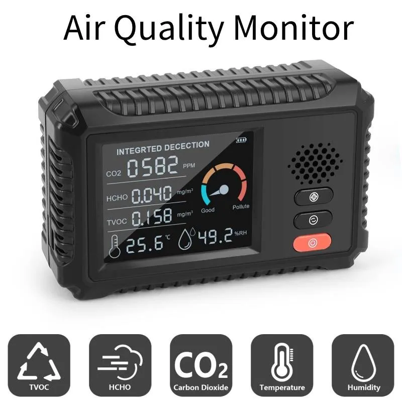 Air Quality Monitor PM2.5 CO2 Meter Digital Temperature Humidity Sensor Tester Carbon Dioxide TVOC HCHO Detector For Home Office
Air Quality Monitor PM2.5 CO2 Meter Digital Temperature Humidity Sensor Tester Carbon Dioxide TVOC HCHO Detector For Home Office