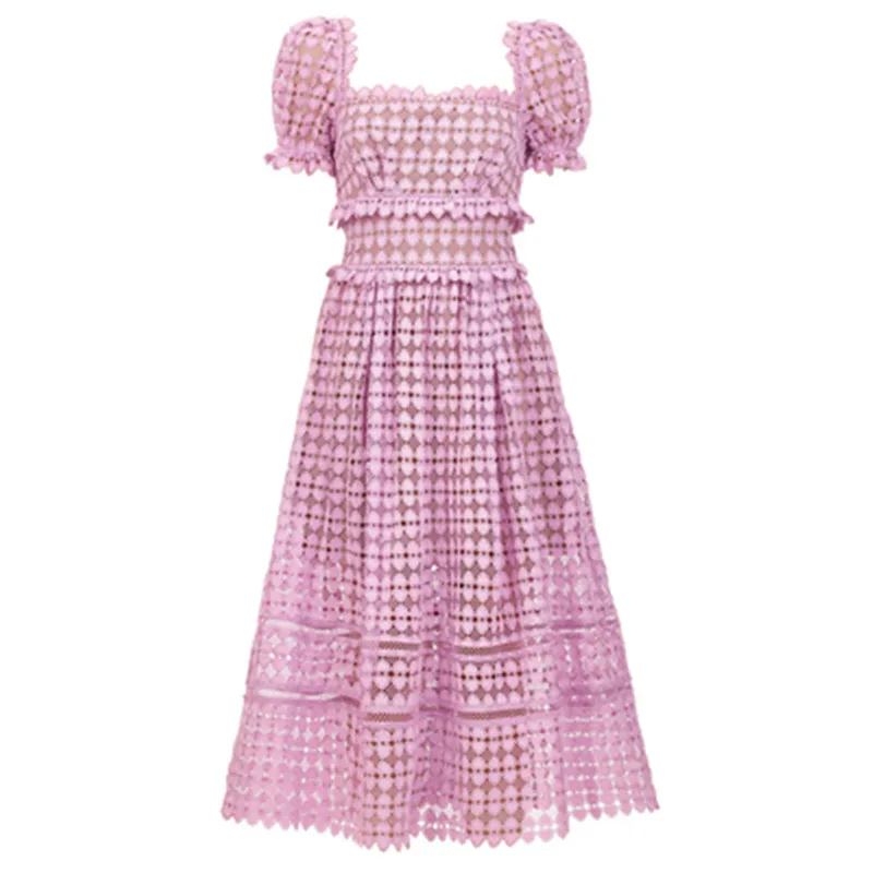 2021 Summer French Vintage Women Sexy Ruffles Short Puff Sleeve Square Collar Lace Dresses Female Elegant Hollow Out Long Dress
2021 Summer French Vintage Women Sexy Ruffles Short Puff Sleeve Square Collar Lace Dresses Female Elegant Hollow Out Long Dress