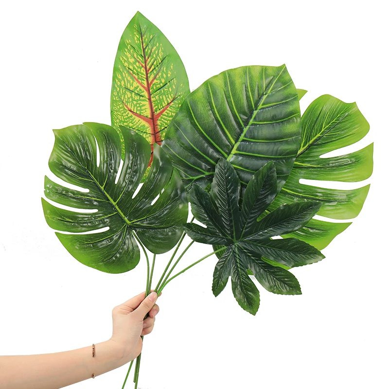 

5 шт . Monstera банан листовые искусственные растения PP поддельные зеленые листья распродажа оптом тропические листья Декор для дома и сада