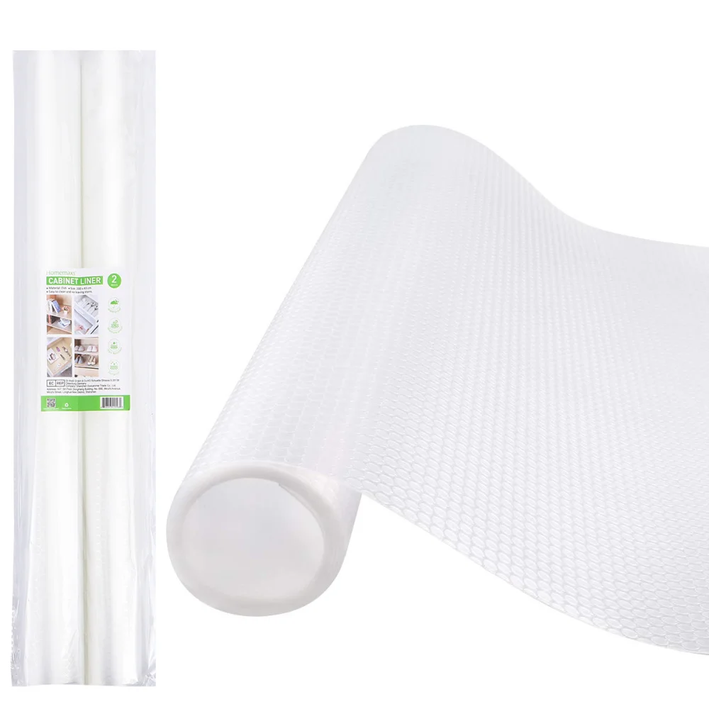 HOMEMAXS 2 Rolls EVA Cabinet Shelf Drawer Liner Non-Slip Mat Waterproof Table Plate Pad 200 x 43 White Transparent
HOMEMAXS 2 Rolls EVA Cabinet Shelf Drawer Liner Non-Slip Mat Waterproof Table Plate Pad 200 x 43 White Transparent