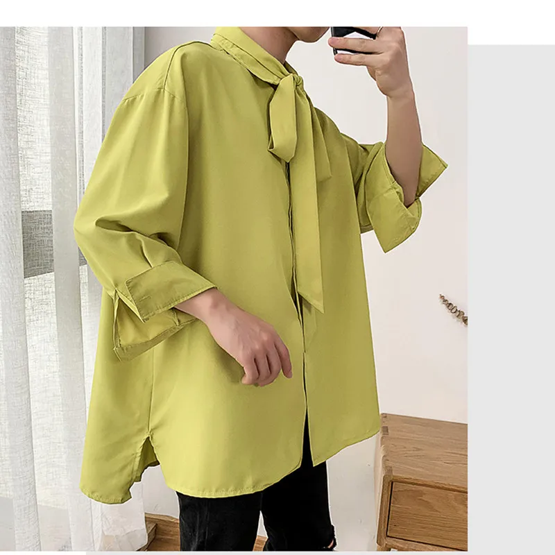 2021 Summer Men's Loose Short Sleeve Shirt White/grey/yellow Color Clothes Fashion Tie Decoration Shirts M-5XL
2021 Summer Men's Loose Short Sleeve Shirt White/grey/yellow Color Clothes Fashion Tie Decoration Shirts M-5XL