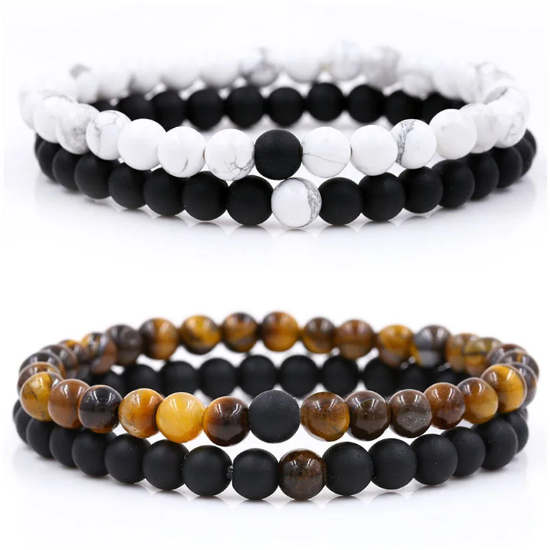 2pcs/set Distance Bracelet 6mm Natural Ston Yin Yang Beads Bracelets for Women Men Couples Valentine's Day Jewelry Gift pulseras
2pcs/set Distance Bracelet 6mm Natural Ston Yin Yang Beads Bracelets for Women Men Couples Valentine's Day Jewelry Gift pulseras