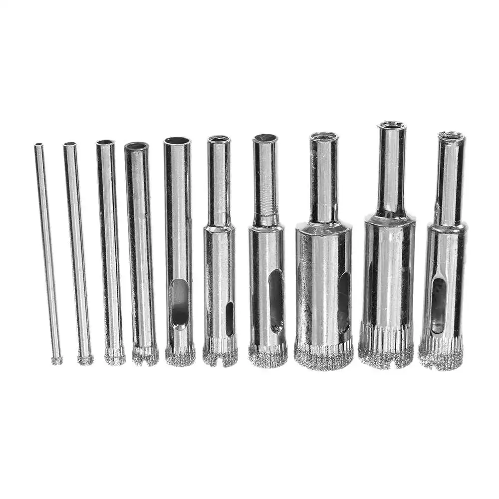 10pcs Durable Silver Diamond Tool Drill Bit Hole Saw Set Glass Ceramic Marble Tile Steel High Quality And Good Performance
10pcs Durable Silver Diamond Tool Drill Bit Hole Saw Set Glass Ceramic Marble Tile Steel High Quality And Good Performance