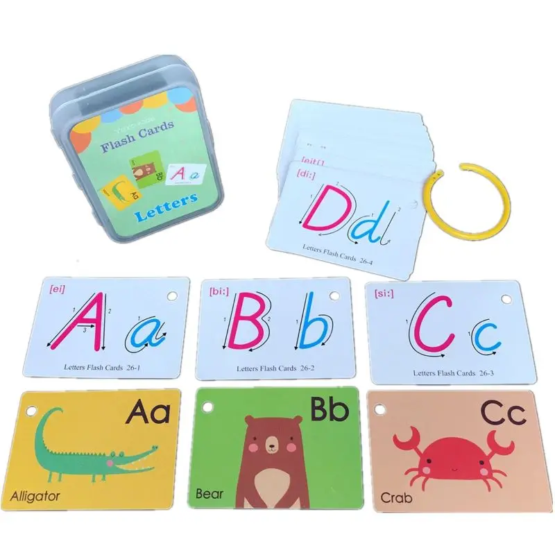 Карманные карточки для малышей с английским обучением вспышек дошкольные