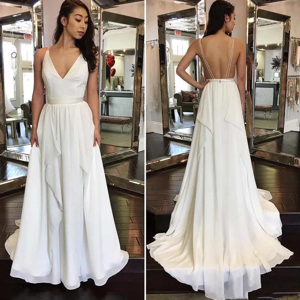 Vestidos De Chiffon Beach Wedding Dresses V-Neck White Chiffon 2020 A Line Simple Women Wedding Gowns Custom Made Bridal Gowns
Vestidos De Chiffon Beach Wedding Dresses V-Neck White Chiffon 2020 A Line Simple Women Wedding Gowns Custom Made Bridal Gowns