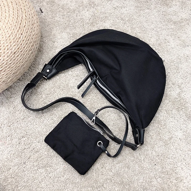 Casual Canvas Women Shoulder Bag Large Capacity Girls Student Hobos Handbags Fashion Ladies Daily Messenger Bags with Purse 
Casual Canvas Women Shoulder Bag Large Capacity Girls Student Hobos Handbags Fashion Ladies Daily Messenger Bags with Purse