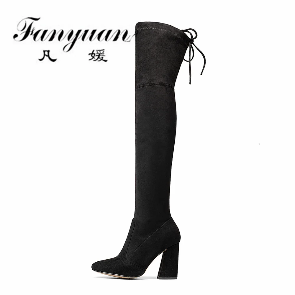 fanyuan New Flock Leather Women Over The Knee Boots Lace Up Sexy High Heels Women Shoes Winter Boots Warm Size 34-43
fanyuan New Flock Leather Women Over The Knee Boots Lace Up Sexy High Heels Women Shoes Winter Boots Warm Size 34-43