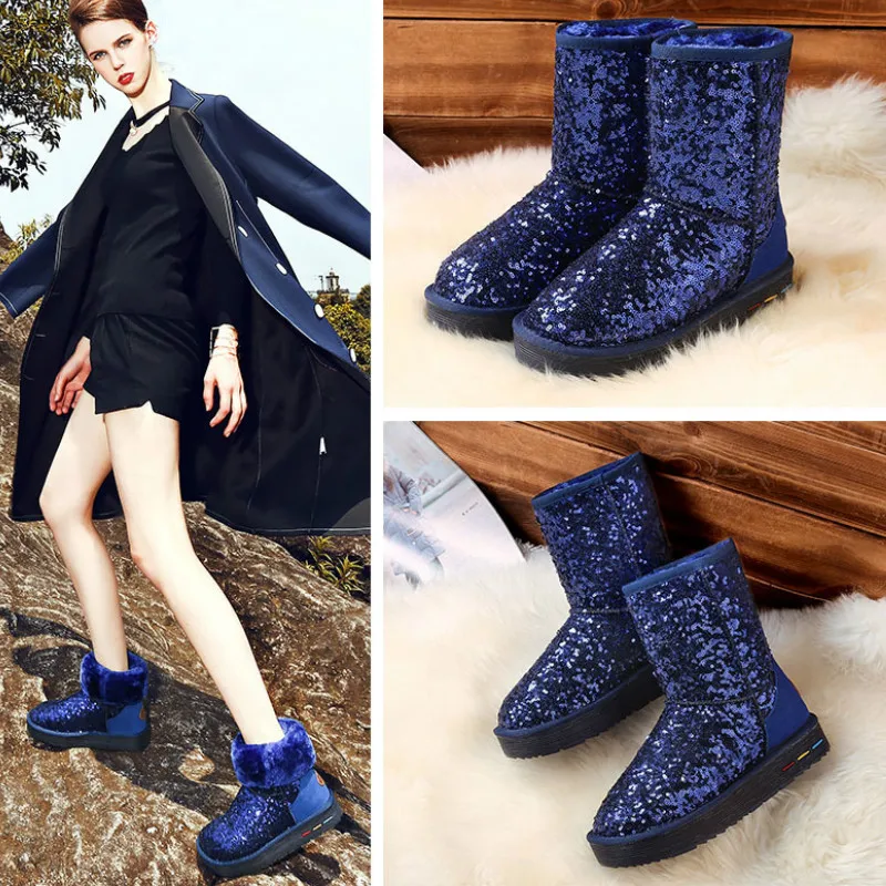 Winter The New Snow Boots Sequined Cloth Fashion Slip-On Round Toe Flat With Solid Plush Keep Warm Breathable Solid Low 1cm-3cm
Winter The New Snow Boots Sequined Cloth Fashion Slip-On Round Toe Flat With Solid Plush Keep Warm Breathable Solid Low 1cm-3cm