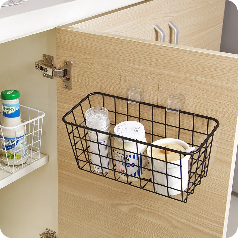 New Kitchen Iron Cabinet Storage Basket Hole Free Wall Mounted Self-adhesive Storage Rack Storage Bathroom Storage Basket
New Kitchen Iron Cabinet Storage Basket Hole Free Wall Mounted Self-adhesive Storage Rack Storage Bathroom Storage Basket