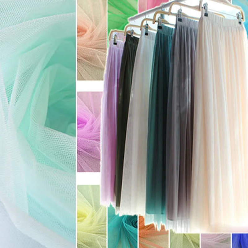 Width 160cm Soft Tulle Mesh Fabric For Wedding Decoration Solid Color Lace Netting Fabric DIY Crafts Skirt Dress Curtain Party
Width 160cm Soft Tulle Mesh Fabric For Wedding Decoration Solid Color Lace Netting Fabric DIY Crafts Skirt Dress Curtain Party
