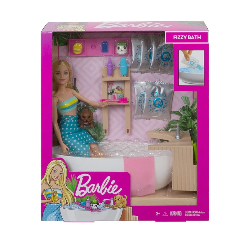Original Barbie Dolls Fizzy Bath Doll with Puppy Toys for Girls Juguetes Barbie Accessories Baby Toys for Children Birthday Gift
Original Barbie Dolls Fizzy Bath Doll with Puppy Toys for Girls Juguetes Barbie Accessories Baby Toys for Children Birthday Gift