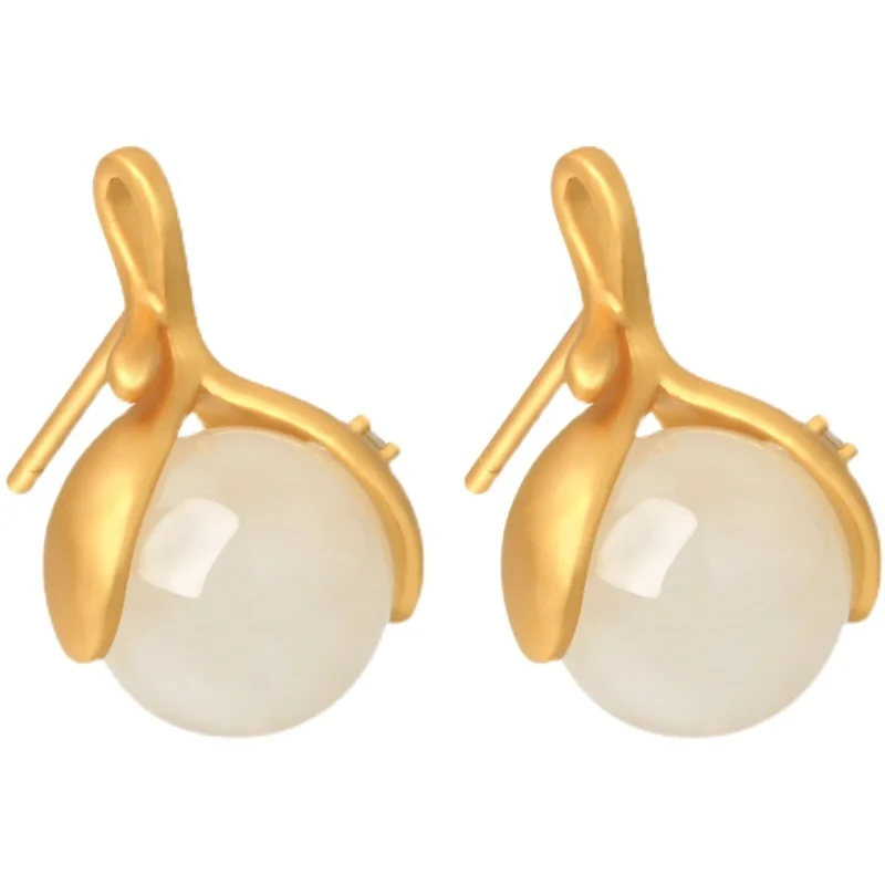 Xiaoyinjiang Original Sterling Silver Ancient Gold Hetian Jade Chinese Style Retro Elegant High Sense Ear Studs Women's Earrings
Xiaoyinjiang Original Sterling Silver Ancient Gold Hetian Jade Chinese Style Retro Elegant High Sense Ear Studs Women's Earrings