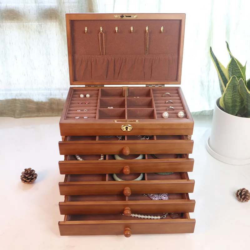 New 6-Layer Wooden Jewelry Box Jewelry Display Large Capacity Princess Jewelry Storage Gift Box Multi-layer Lily/glossy
New 6-Layer Wooden Jewelry Box Jewelry Display Large Capacity Princess Jewelry Storage Gift Box Multi-layer Lily/glossy