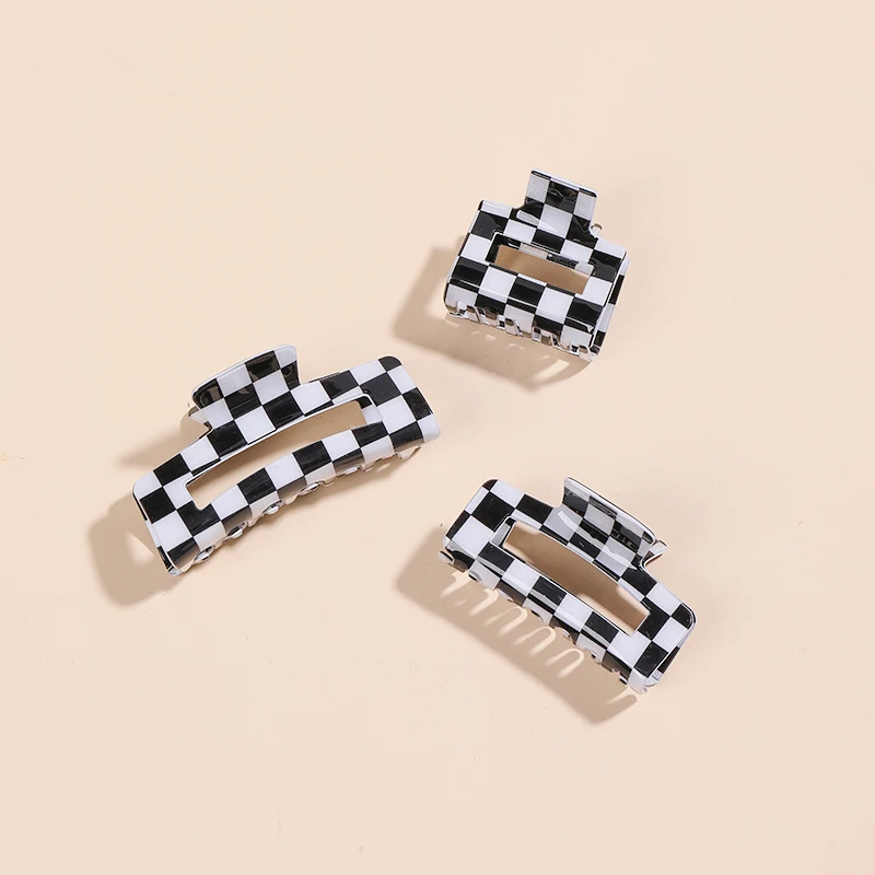 PVC black white Checkerboard gemetric hair claws clips accessories for women girls
PVC black white Checkerboard gemetric hair claws clips accessories for women girls