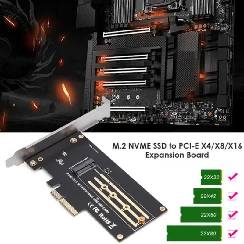 

M.2 NVME to PCI-E 3.0 X4 Expansion Card Pcie To M2/M.2 Adapter M.2 Ngff To Desktop Pcie X4 X8 X16 Nvme Sata Dual Ssd Pci