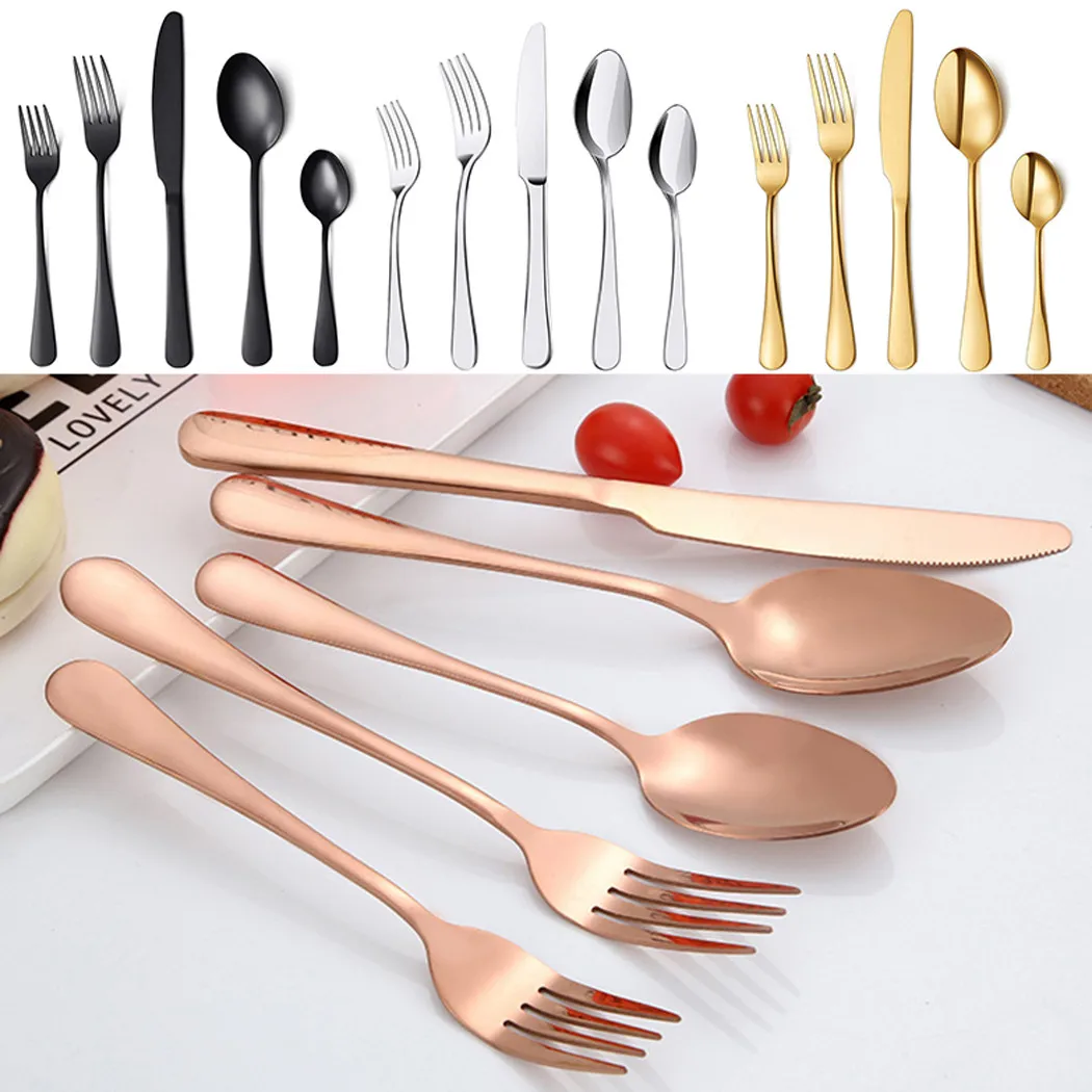 5piece/set Stainless Steel Cutlery Sets Gold-plated Knives Fork Spoon Western Tableware Set Multicolor Flatware Set Cutlery
5piece/set Stainless Steel Cutlery Sets Gold-plated Knives Fork Spoon Western Tableware Set Multicolor Flatware Set Cutlery