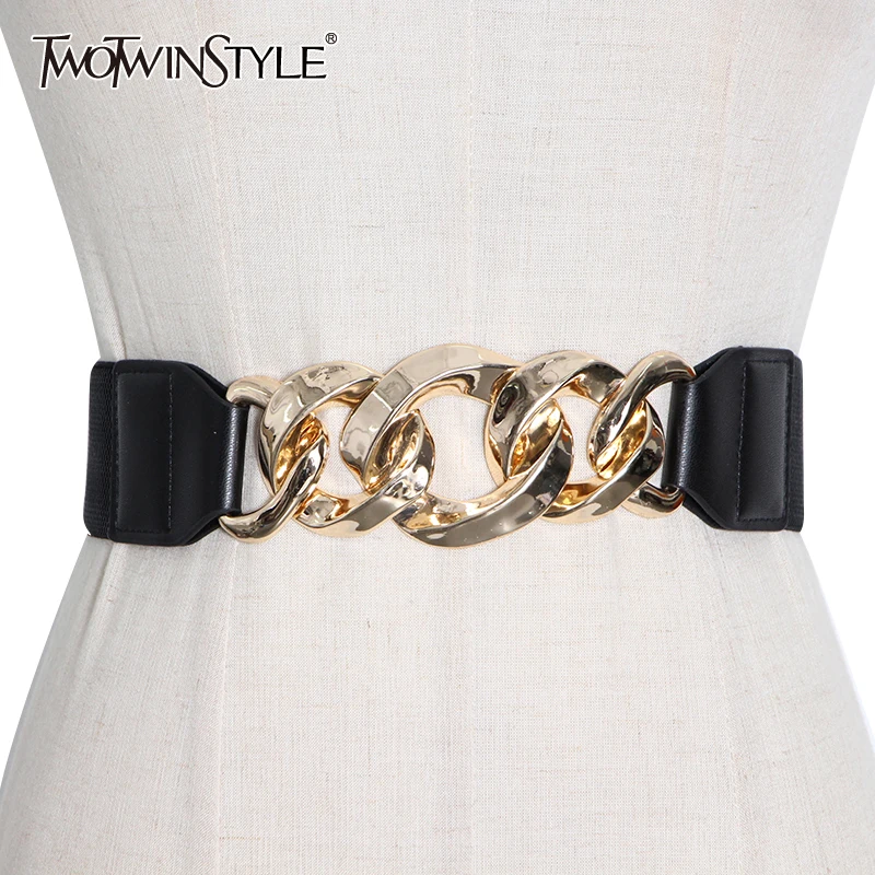 TWOTWINSTYLE Patchwork Metal Buckle Black Belt For Women PU Leather Casual Korean Belts Female Fashion New Accessories 2021
TWOTWINSTYLE Patchwork Metal Buckle Black Belt For Women PU Leather Casual Korean Belts Female Fashion New Accessories 2021