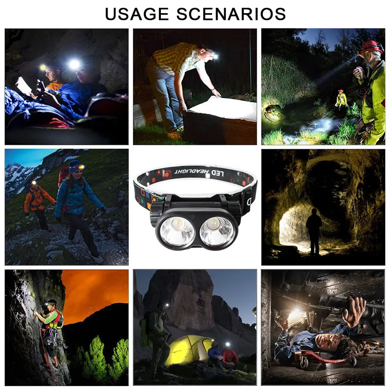 New 2LED Strong Headlight Intelligent Night USB Charging Fishing Headlight Waterproof Fishing Red And White Adjustable Light
New 2LED Strong Headlight Intelligent Night USB Charging Fishing Headlight Waterproof Fishing Red And White Adjustable Light