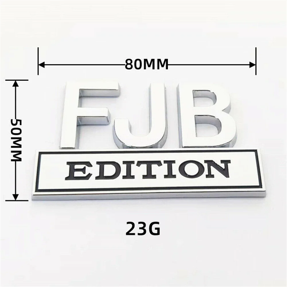 Наклейка FJB Edition с эмблемой автомобиля, 3D наклейка с поднятой надписью для грузовика, хромированная, Черная
Наклейка FJB Edition с эмблемой автомобиля, 3D наклейка с поднятой надписью для грузовика, хромированная, Черная
