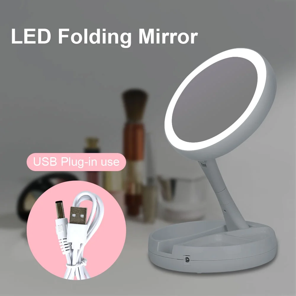 Desktop Mirror With Light 1x/10x Magnifying Double-Sided Round Mirror With Jewelry Storage Travel Vanity Mirrors
Desktop Mirror With Light 1x/10x Magnifying Double-Sided Round Mirror With Jewelry Storage Travel Vanity Mirrors