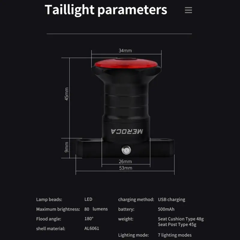 Bicycle Smart Auto Brake Sensing Light Waterproof Bike Tail Rear Light USB Rechargeable LED Cycling Lamp Mtb Accessories Parts
Bicycle Smart Auto Brake Sensing Light Waterproof Bike Tail Rear Light USB Rechargeable LED Cycling Lamp Mtb Accessories Parts