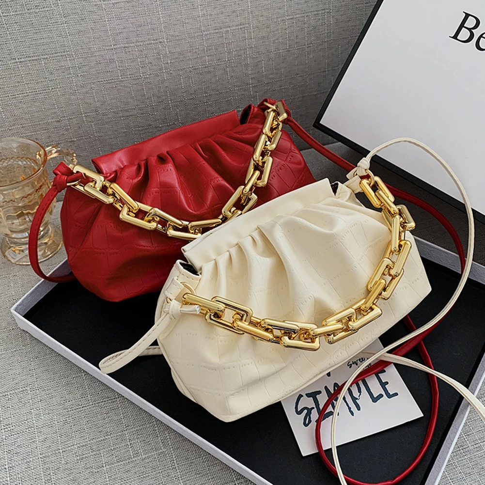 Fashion Pleated Crossbody Bag Women Stone Pattern PU Leather Shoulder Messenger Pouch Solid Color Female Chain Clutches Totes
Fashion Pleated Crossbody Bag Women Stone Pattern PU Leather Shoulder Messenger Pouch Solid Color Female Chain Clutches Totes
