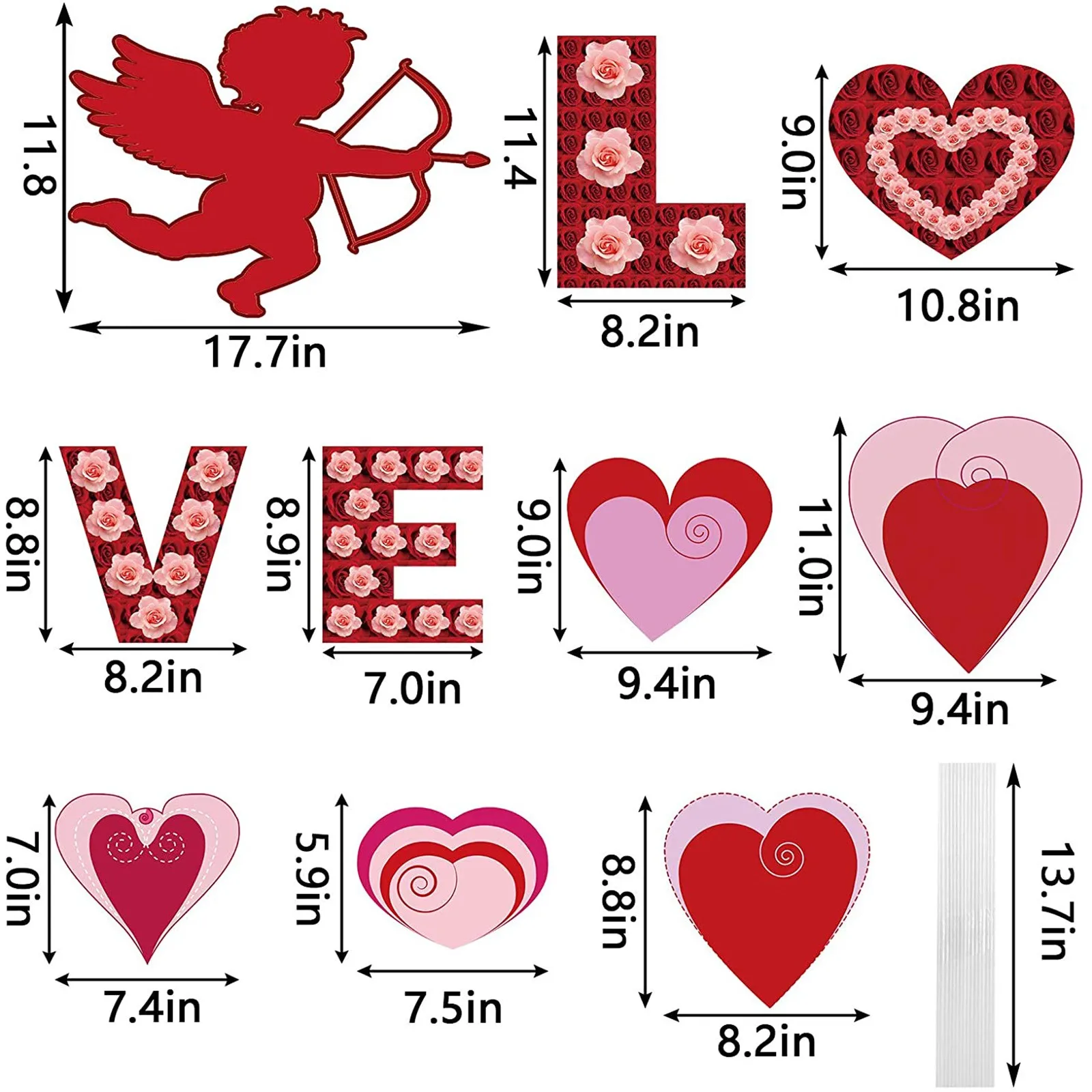 10 Pcs Valentine's Day Yard Signs With Stakes-outdoor Valentines Yard Lawn Sign Waterproof Valentines Day Yard Outdoor Decor
10 Pcs Valentine's Day Yard Signs With Stakes-outdoor Valentines Yard Lawn Sign Waterproof Valentines Day Yard Outdoor Decor