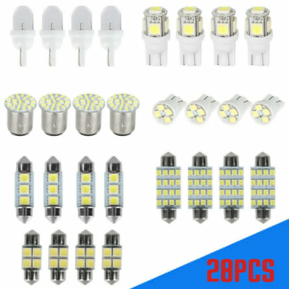 28pcs/set Car Interior LED Light Bulbs Kit For Map Dome License Plate Lamp Accessories Car Interior Xenon White LED Kit
28pcs/set Car Interior LED Light Bulbs Kit For Map Dome License Plate Lamp Accessories Car Interior Xenon White LED Kit