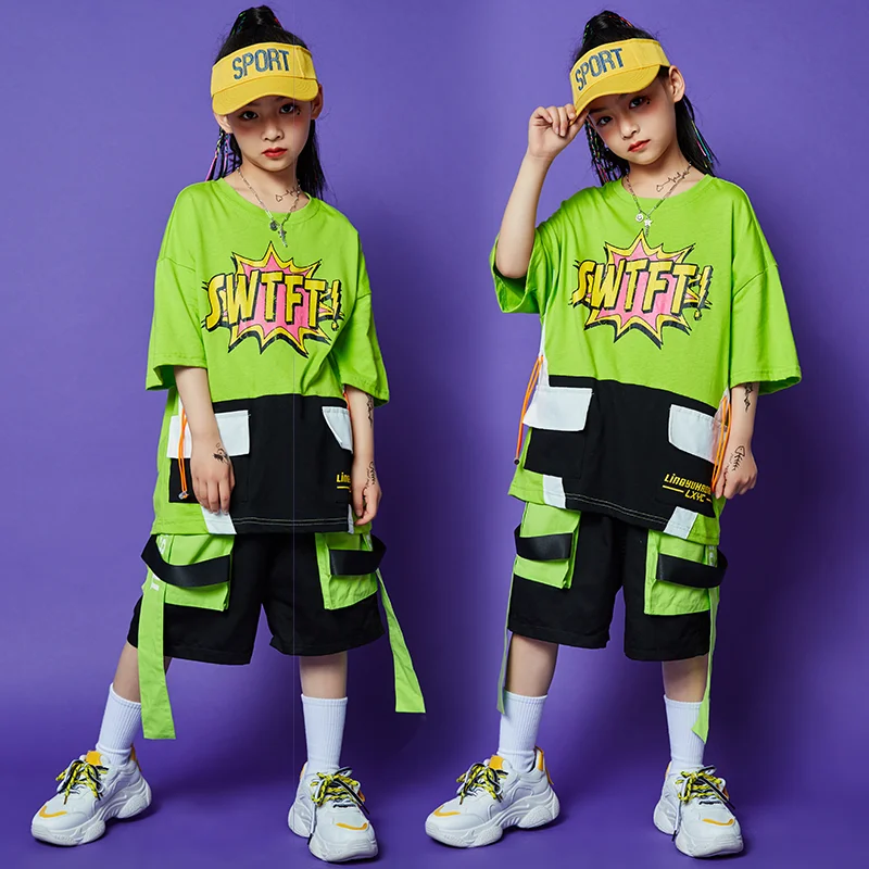 Новинка одежда в стиле хип-хоп для девочек уличных танцев детские костюмы
