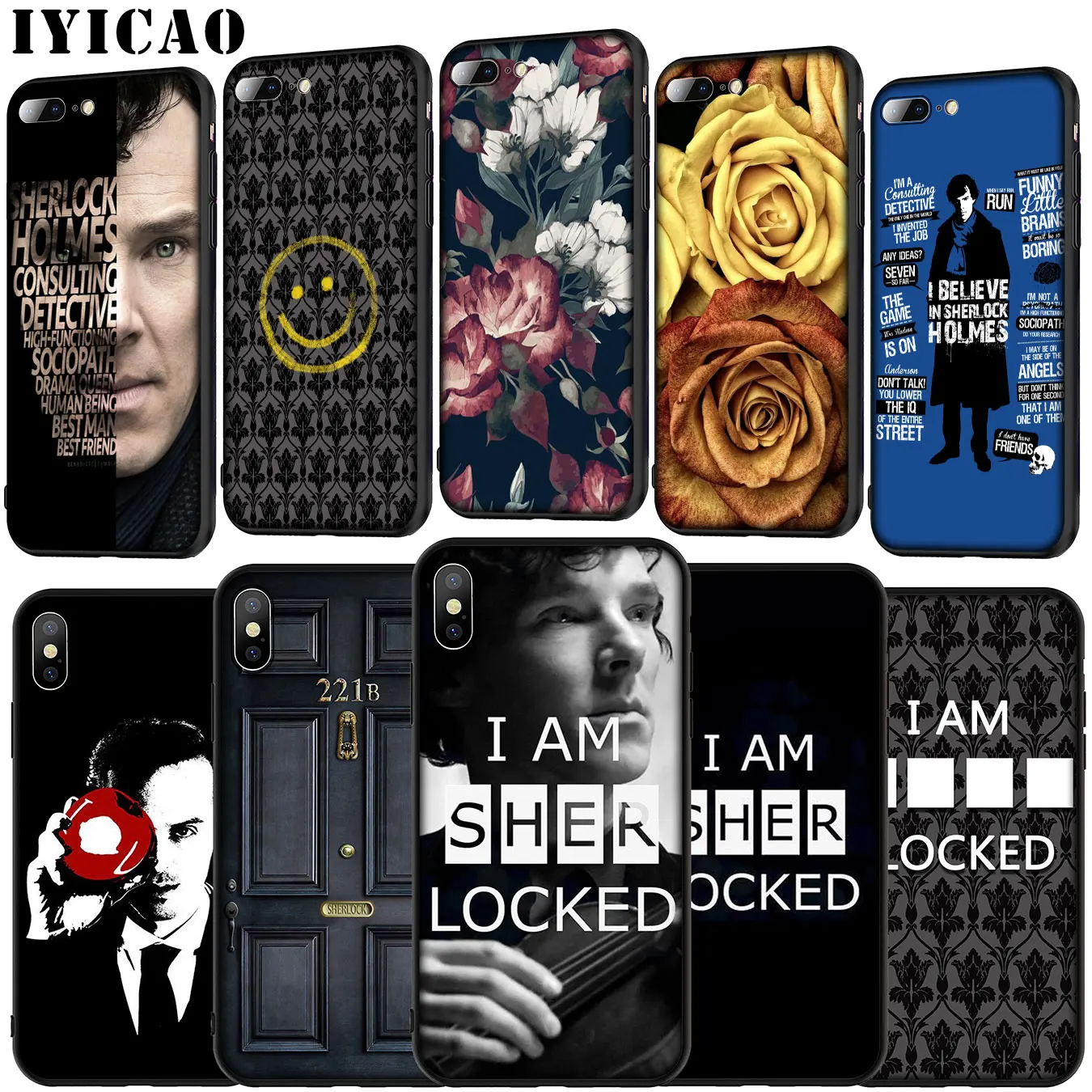 221B Sherlock Holmes Soft Silicone Cover Case for iPhone 11 Pro XR X XS Max 6 6S 7 8 Plus 5 5S SE Phone |