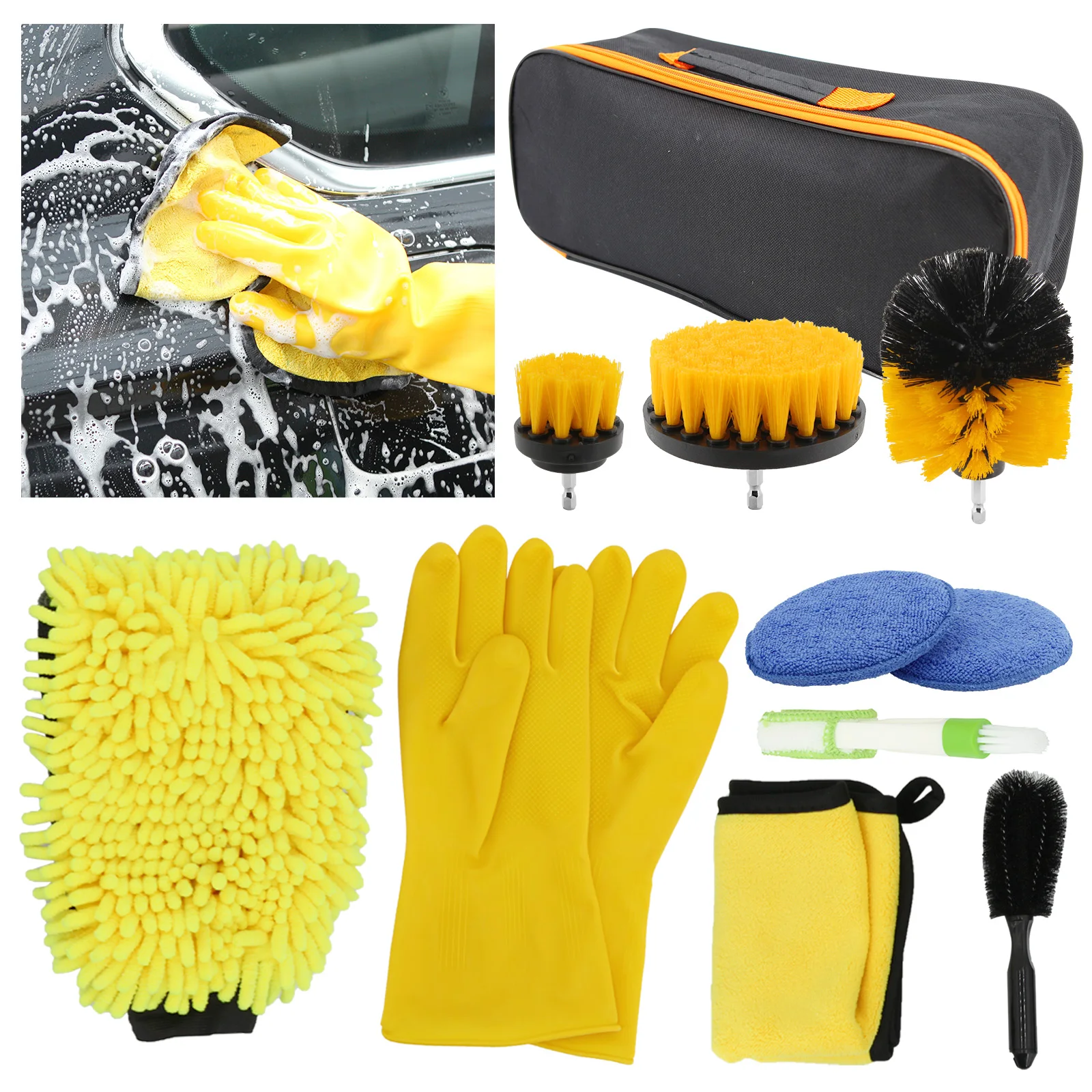 Car Wash Cleaning Tool Kit Car Tire Wheel Brush Chenille Wash Sponge Microfiber Towel Cloths With With Storage Bag 8pcs
Car Wash Cleaning Tool Kit Car Tire Wheel Brush Chenille Wash Sponge Microfiber Towel Cloths With With Storage Bag 8pcs