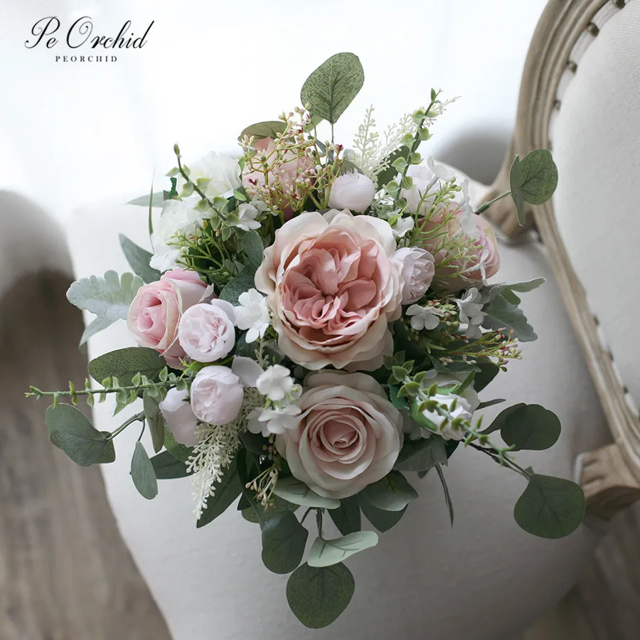 PEORCHID Eucalyptus Peony Bridal Bouquet Pink&white Artificial Rose Bridemaid Wedding flower Bouquet Ramos De Novia
PEORCHID Eucalyptus Peony Bridal Bouquet Pink&white Artificial Rose Bridemaid Wedding flower Bouquet Ramos De Novia