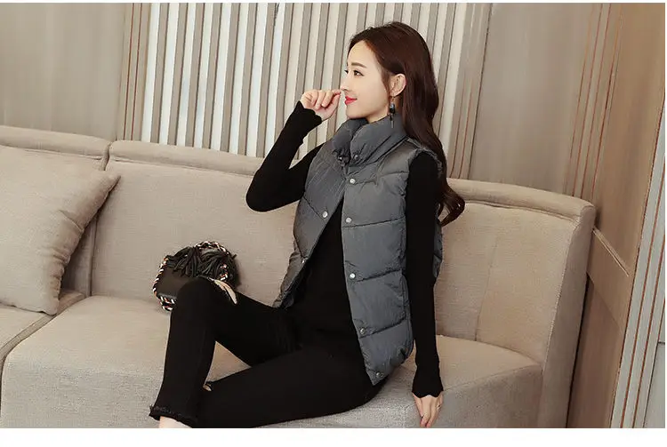 2020 Winter Sleeveless Vest Coats Women Stand Collar Slim Thick Warm Jacket Vests Korean Fashion Jacket Woman Waistcoat G14
2020 Winter Sleeveless Vest Coats Women Stand Collar Slim Thick Warm Jacket Vests Korean Fashion Jacket Woman Waistcoat G14
