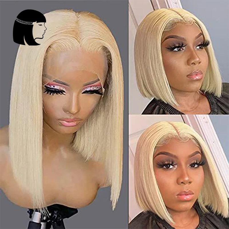 Straight 13X4 Blonde Colored Lace Front Human Hair Wigs Brazilian Frontal Wig For Black Women 613 Short Bob
Straight 13X4 Blonde Colored Lace Front Human Hair Wigs Brazilian Frontal Wig For Black Women 613 Short Bob