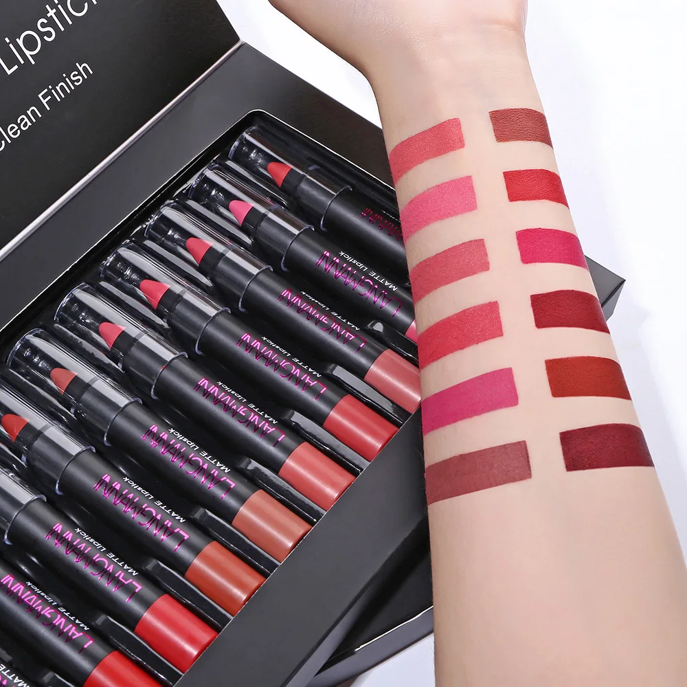 Long Lasting Moisture Cosmetic Makeup Lipstick Set 12pcs/set Non-Stick Cup Waterproof Matte High Value Lipstick Moisturizing
Long Lasting Moisture Cosmetic Makeup Lipstick Set 12pcs/set Non-Stick Cup Waterproof Matte High Value Lipstick Moisturizing