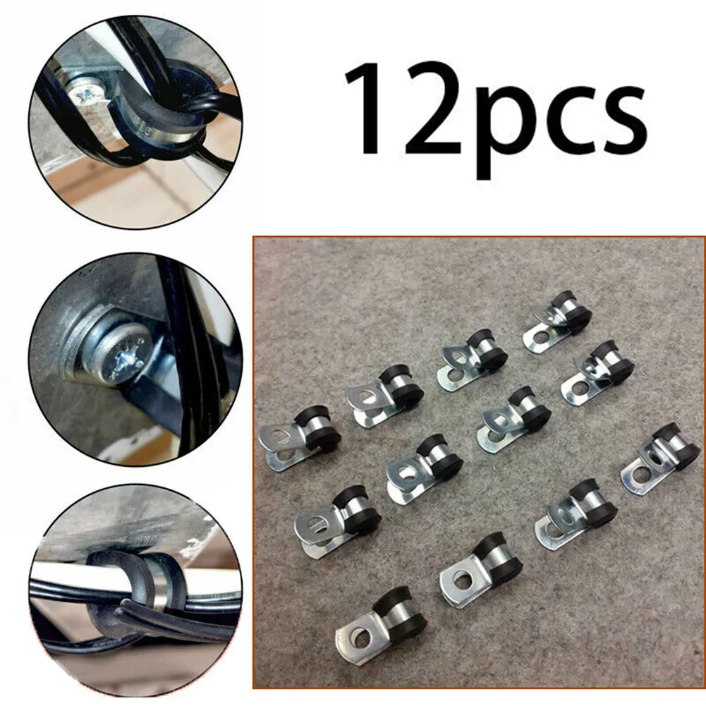12Pcs Metal Brake Pipe Clips Rubber Lined P Clips For 3/16'' 4.7mm Lines Auto Fastener Car Clamps Protect From Vibration
12Pcs Metal Brake Pipe Clips Rubber Lined P Clips For 3/16'' 4.7mm Lines Auto Fastener Car Clamps Protect From Vibration