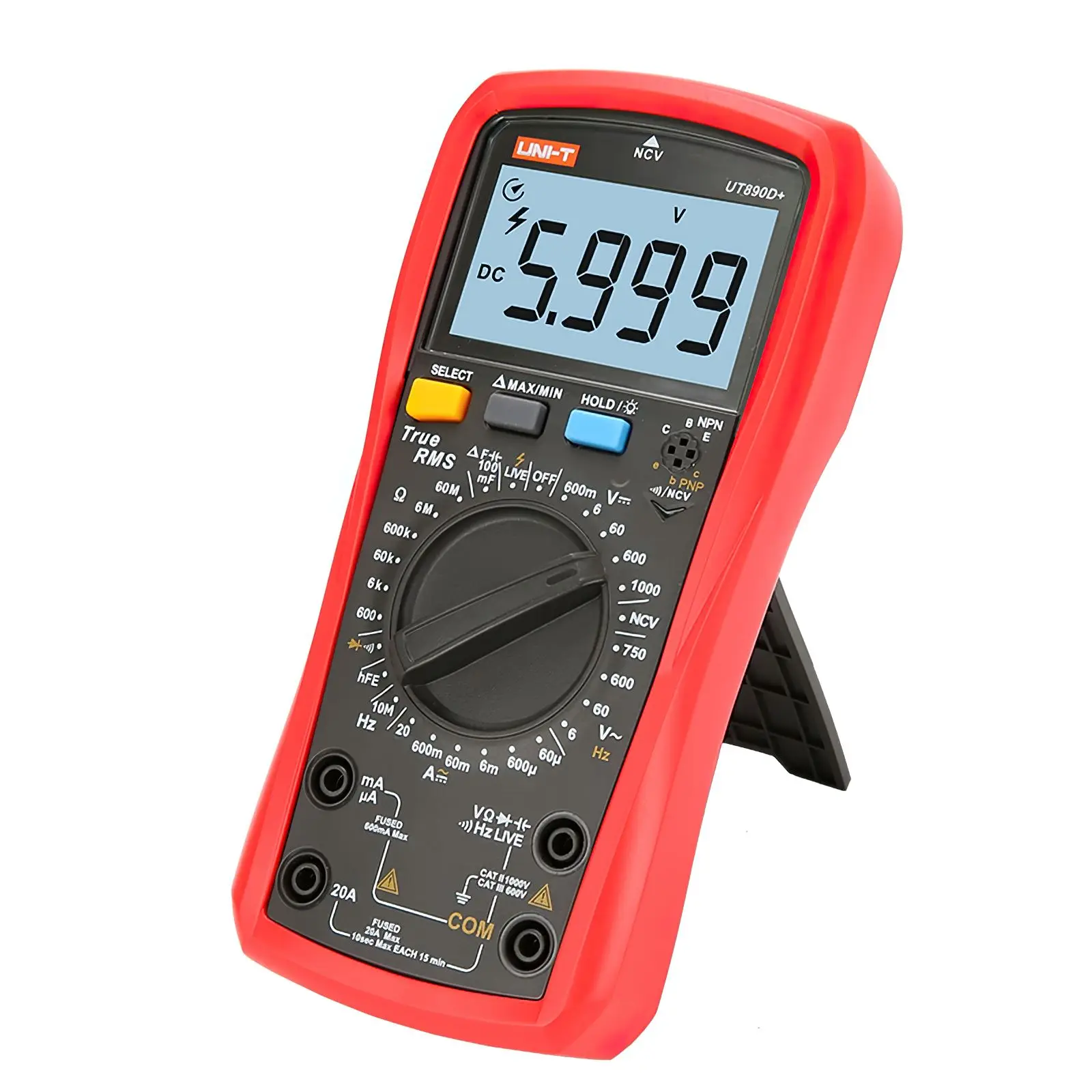 UNI-T UT890D+ Digital Multimeter 6000 Counts True RMS Manual Range AC DC Frequency Capacitance Temperature Tester Backlight
UNI-T UT890D+ Digital Multimeter 6000 Counts True RMS Manual Range AC DC Frequency Capacitance Temperature Tester Backlight