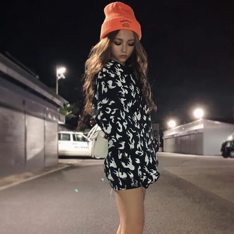 Flame hoodie women and men hiphop steetwear white fire and black summer shirt clothes Harajuku
Flame hoodie women and men hiphop steetwear white fire and black summer shirt clothes Harajuku