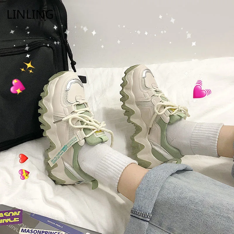 Женские кроссовки на платформе, повседневные Нескользящие кроссовки на толстой подошве, на шнуровке, Вулканизированная подошва, 2021
Женские кроссовки на платформе, повседневные Нескользящие кроссовки на толстой подошве, на шнуровке, Вулканизированная подошва, 2021