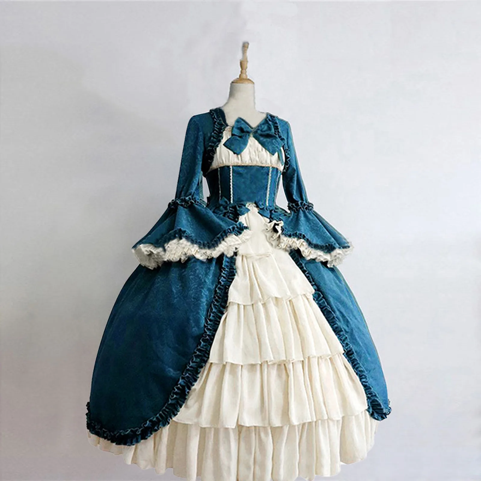 Lady Dress Women Summer Lace Long Sleeve Bow Tie Cosplay Costumes Party Dress With Bow Gothic Robe Longue Femme Ete 2021
Lady Dress Women Summer Lace Long Sleeve Bow Tie Cosplay Costumes Party Dress With Bow Gothic Robe Longue Femme Ete 2021